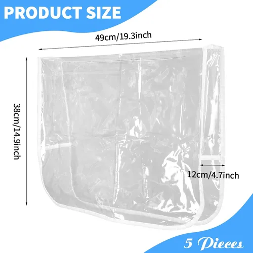 Vista 2 de 5 piezas de cubierta trasera para silla de salón, cubierta de plástico transparente para silla redonda, evita daños a la silla de spa/salón, fundas