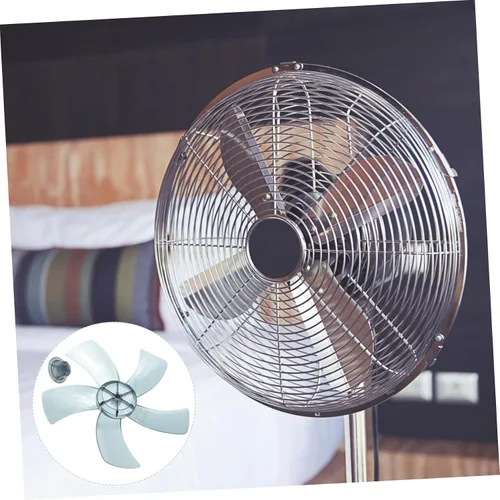 Vista 7 de LIFKOME 1 juego de hojas de repuesto de ventilador de plástico con cubierta de tuerca para ventilador de pie universal, 11 pulgadas, 5 hojas