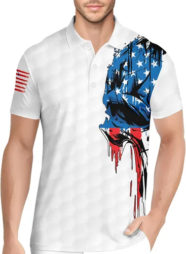 Vista 30 de HIVICHI Camisas de golf divertidas para hombre con patrón estampado loco colorido y novedad de alto rendimiento que absorbe la humedad, camisa tipo