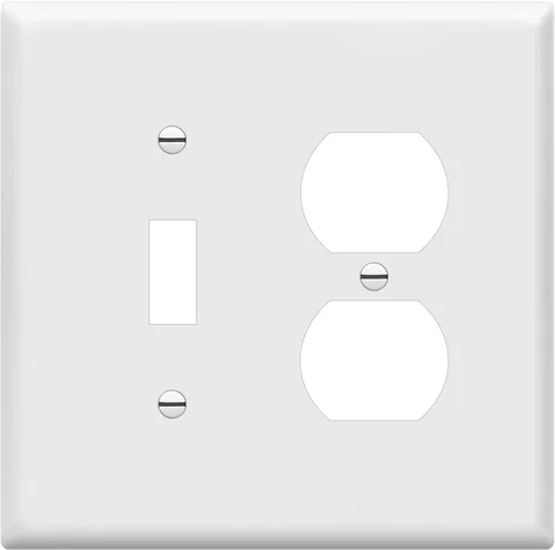 Vista 13 de ENERLITES Placa de pared de metal para combinación de interruptor de palanca y receptáculo dúplex, cubierta de salida de acero inoxidable 201