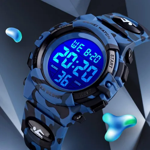 Vista 7 de FIZILI Reloj digital deportivo impermeable para niños, reloj despertador de 1224 H, cronómetro, calendario de 3 a 15 años, reloj de pulsera