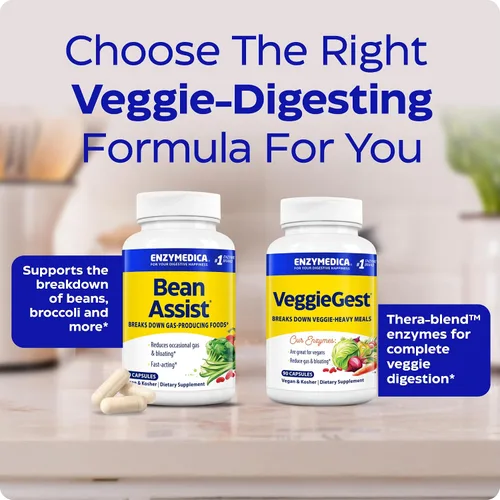 Vista 6 de Enzymedica BeanAssist - Suplemento de enzimas digestivas para mujeres y hombres, enzima alfa galactosidasa para la digestión y apoyo a la salud