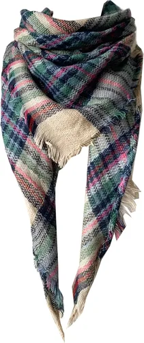 Vista 68 de Wander Agio - Bufanda envolvente con diseño a cuadros o triangular para mujer, cálida y larga, de punto, sensación de cachemira, chal