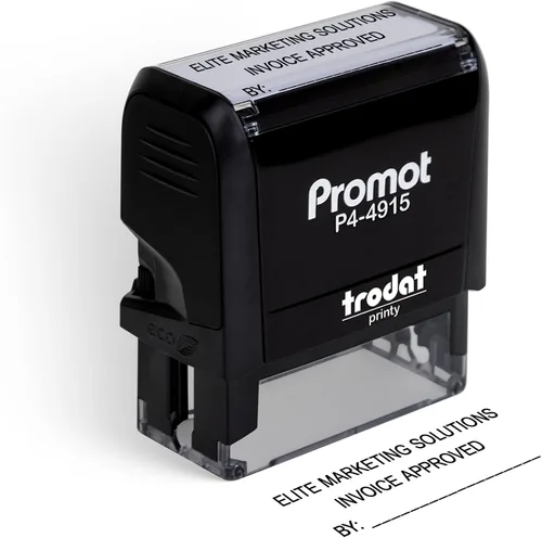 Vista 10 de Promot - Sello autoentintado de 1 línea (pequeño) - sello personalizado de 3 líneas - sello de goma personalizado para nombre, oficina, empresa