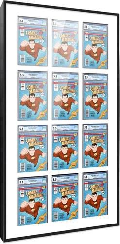 Vista 100 de Poster Palooza Marco de cómics con paspartú para 1 cómic de grado CGC, CBCS o PGX, marco de cómic de bronce para cómic de 8.125 x 13 pulgadas