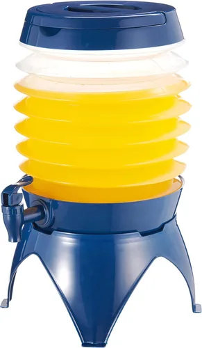 Vista 7 de Dispensador de bebidas, dispensador de bebidas de jugo de limonada con espita para fiesta al aire libre, portátil, plegable, transparente, 5.5 L