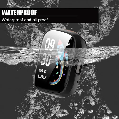 Vista 2 de Compatible con BIGGERFIVE Smart Watch, Lamshaw Hard PC Case con protector de pantalla compatible con BIGGERFIVE BW02 Smart Watch/Brave 2-1.8 negro