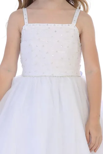 Vista 4 de Vestidos de Primera Comunión para Niñas 7-16 Vestido de Primera Comunión Blanco Vestidos de Primera Comunión para Niñas