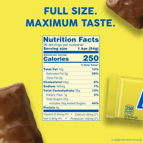 Vista 2 de Butterfinger Barra de Dulce de Tamaño Completo, 36 Unidades, Dulce Crujiente y Crocante con Mantequilla de Maní Para Llevar, 1.9 oz Cada Una