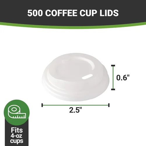 Vista 3 de Solo tapas: tapas de taza de café compostables Basic Nature, 500 tapas desechables para tazas de bebidas calientes. Las tazas se venden por