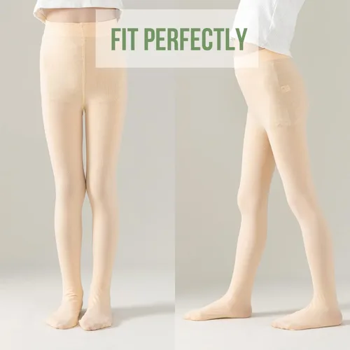 Vista 4 de Medias opacas con pies para niños pequeños, medias de microfibra elásticas, leggings de baile, uniforme escolar, 12 pares