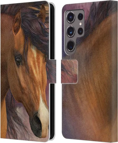 Vista 268 de Head Case Designs Officially Licensed Laurie Prindle A Morgan Christmas Western Stallion Leather Wallet Case Compatible with Samsung Galaxy A07 4G