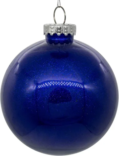 Vista 33 de Vickerman Adorno navideño de bola transparente de 3 pulgadas con interior de purpurina dorada antigua. Oro envejecido