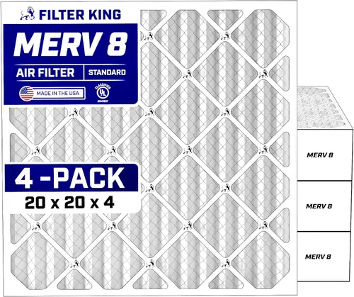 Vista 99 de Filter King Filtro de aire 6x6x1 Paquete de 4 Filtros plisados MERV 8 HVAC para horno A/C Fabricado en Estados Unidos Tamaño real: 5.5 x 5.5