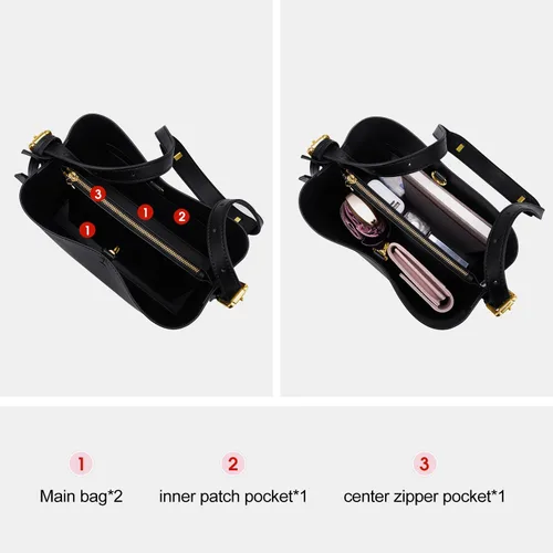 Vista 5 de Cnoles Bolsos de mano de diseñador de cuero genuino para mujer, bolsos y bolsos de mano para mujer, bolso de hombro con asa superior