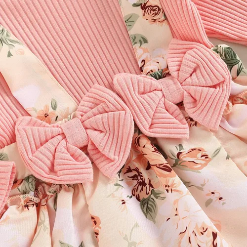 Vista 5 de Mubineo Ropa de primavera y otoño para bebé niña, traje de manga larga con encaje floral
