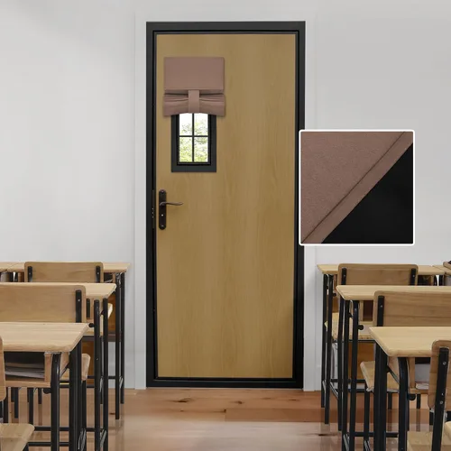 Vista 67 de HOMEIDEAS Cortinas 100% Opacas para Luces Laterales de Puerta Principal, Cubierta de Ventana de Puerta de Aula, Persianas de Privacidad