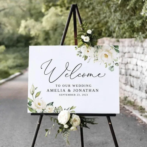 Vista 16 de Generic Letrero de boda, 12 x 18 pulgadas, rectangular, de plástico, personalizado, para celebración, boda, resistente a la intemperie y a la Boda