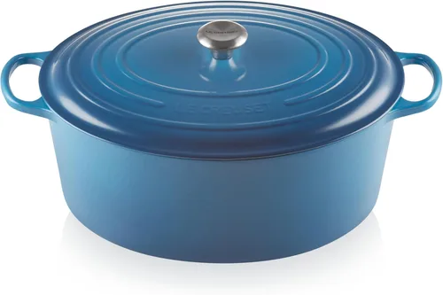 Vista 39 de Le Creuset - Olla holandés redonda con tapa de cocina, hecha de hierro fundido esmaltado, 6.75 cuartos de galón, color alcachofa, colección signature