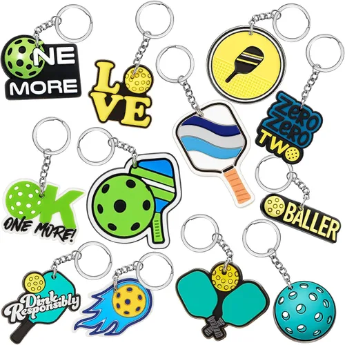 Vista 10 de Batiyeer Llaveros a Granel Artículos de Fiesta Llaveros de Pelota Deportiva Llaveros Divertidos Regalos para Suministros de Cumpleaños