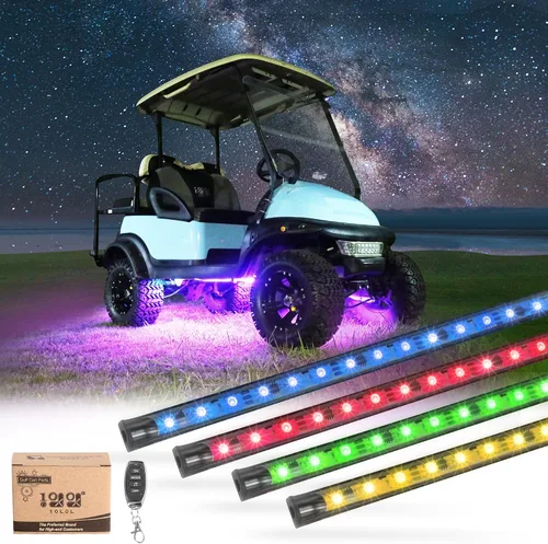 Vista 8 de 10L0L Kit de 2 luces subterráneas para carrito de golf Yamaha EZGO Club Car, iluminación de neón RGB 24 modos con control remoto inalámbrico