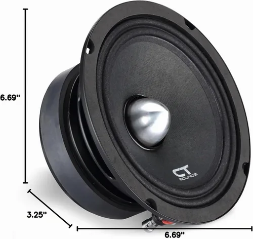 Vista 7 de CT Sounds MESO65-4 - Altavoz de rango medio de audio profesional de 6.5 pulgadas, 250 vatios RMS, cada uno