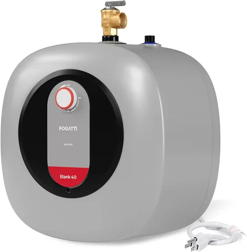Vista 8 de FOGATTI Mini calentador de agua eléctrico del tanque, agua caliente del Fácil de instalar debajo del fregadero 120V 1440W Pequeño calentador
