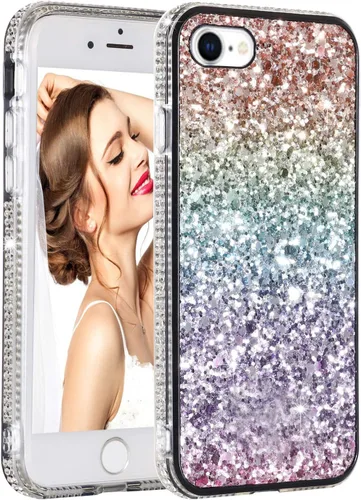 Vista 13 de Solomo Funda para iPhone 11 Pro, funda protectora gradual de arcoíris brillante de lujo con purpurina y parachoques de TPU suave para iPhone 11 Pro