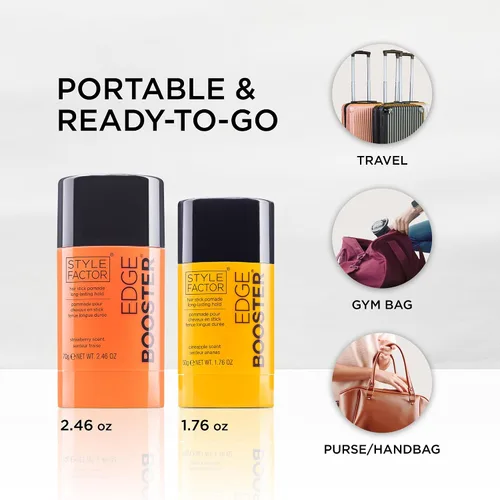 Vista 5 de Style Factor EDGE BOOSTER - Barra de cera para el cabello con cera de abejas Barra de pomada lisa para cabello suelto, puntas y cabello de bebé