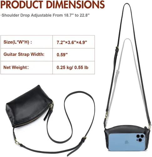 Vista 4 de Monederos pequeños para mujer, bolsos cruzados de cuero, monederos de pulsera, bolso de mano pequeño