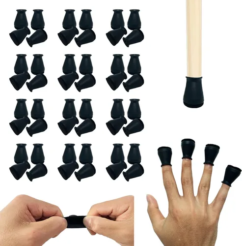 Vista 9 de Protectores de suelo de silicona extra pequeños para patas de silla con fieltro, se ajustan de 19/32 a 15/16 pulgadas, tapas de silicona para patas