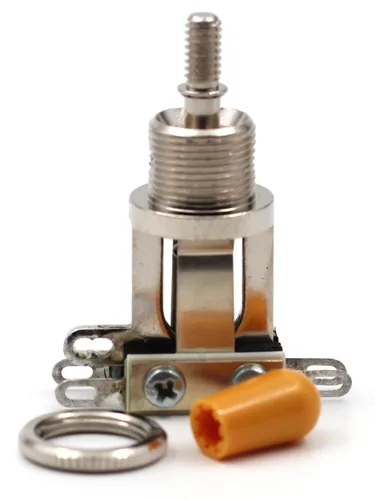 Vista 2 de Switchcraft - Interruptor de palanca de 3 vías, recto corto con punta de interruptor ámbar genuina para guitarras eléctricas Les Paul