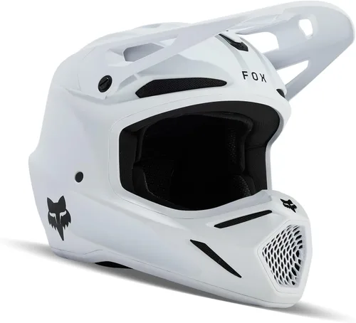 Vista 2 de Fox Racing Casco de motocross para jóvenes V3, bicicleta de tierra, blanco mate, talla M
