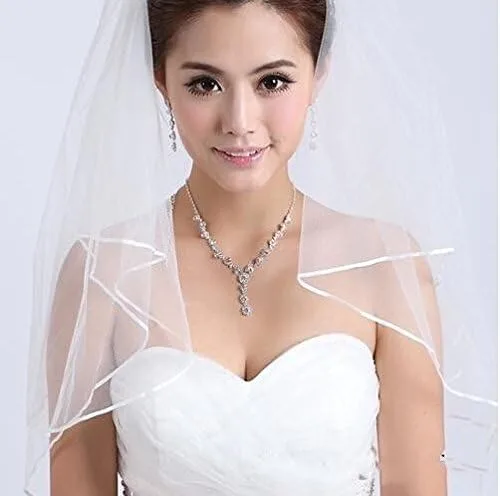 Vista 4 de Velos de novia de marfil blanco con peine accesorios de boda