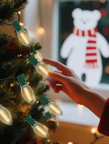 Vista 6 de SUNSGNE Luces LED C9 de Navidad para exteriores, luces de Navidad al aire libre con 27 bombillas LED de color blanco cálido (2 de repuesto)