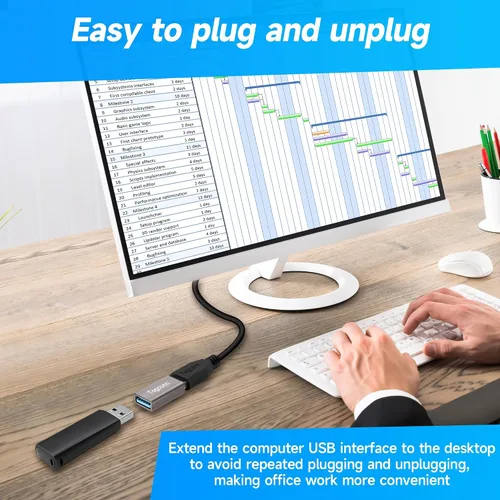 Vista 5 de Paquete de 2 acopladores USB, carcasa de aluminio USB 3.0 tipo A hembra a hembra, compatible con transferencia de datos de 5 Gbps y carga rápida