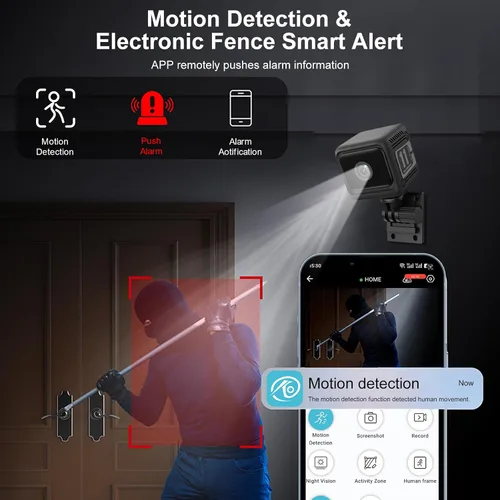 Vista 4 de Cámara de seguridad interior 4K, gran angular de 130°, detección de movimiento AI, visión nocturna, cámaras WiFi para seguridad en el hogar, bebé