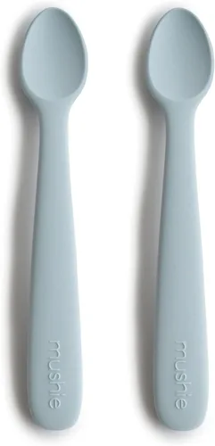 Vista 16 de mushie Cucharas de silicona para bebés Paquete de 2 (rubor/arena cambiante)