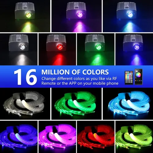 Vista 9 de AKEPO Luces sensoriales de fibra óptica para sala sensorial de autismo para niños, 10 W RGBW parpadeo+respuesta musical+control de aplicación