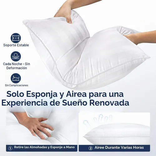 Vista 2 de DIORIS - Juego de 2 almohadas suaves para dormir mullidas tamaño Queen