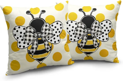 Vista 165 de Juego de 2 fundas de almohada de 16 x 16 pulgadas, diseño patriótico de bandera estadounidense con estrellas para exteriores, estilo casa de campo
