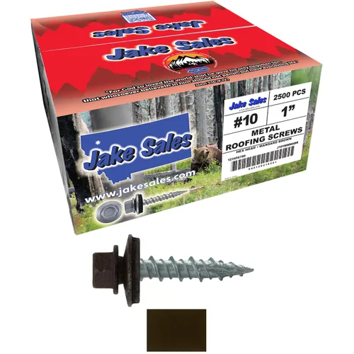 Vista 310 de Tornillos para techos de metal gris ABC 10 x 1 - Cabezal hexagonal - Arandela EPDM - Arandela de arranque automático/roscado - 1 bolsa - 250