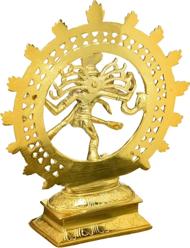 Vista 3 de Shiva (Natraj) - Estatua de latón - Hecho en la India