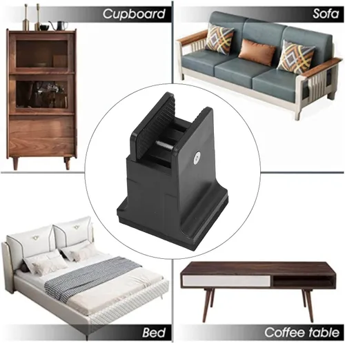 Vista 3 de 4 elevadores de cama, elevador de goma para muebles, bloques de cama elevados, elevadores de sofá, mesa de escritorio, almohadillas de elevación