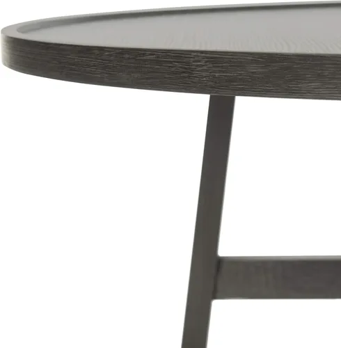 Vista 4 de Safavieh Home Collection Malone Mesa de centro de madera gris oscuro retro de mediados de siglo