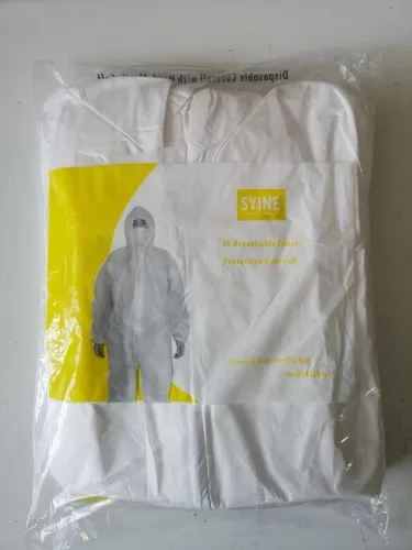 Vista 7 de SYINE Traje protector desechable con capucha, overol de pintor, material SF para trabajos de limpieza de pintura en aerosol, paquete de 3