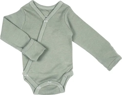 Vista 4 de L'ovedbaby Kimono unisex de algodón orgánico para bebé, de manga larga, con Negro