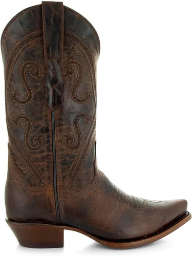 Vista 2 de Soto Boots Botas vaqueras de cuero Cheyenne para mujer, botas vaqueras hechas a mano de cuero genuino para mujer M50041