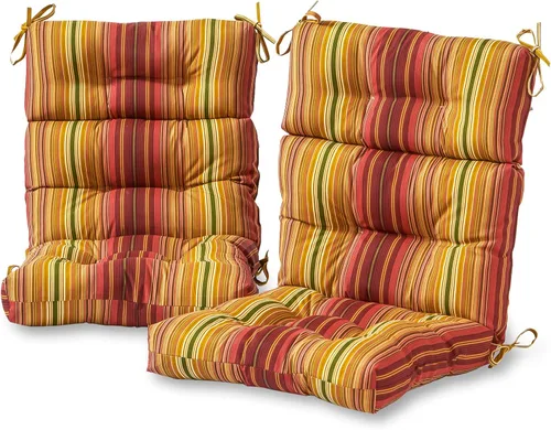 Vista 34 de Greendale Home Fashions Adobe Stripe - Cojín para silla de respaldo alto para exteriores (44 x 22 pulgadas)