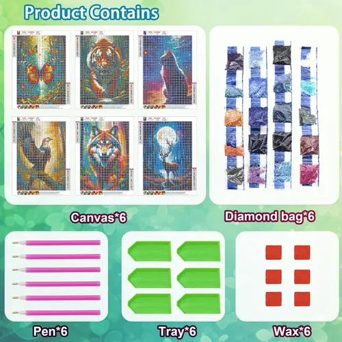 Vista 4 de UiSdfuy Kits de arte de diamantes para manualidades, paquetes de arte de diamantes 5D, kits completos para adultos principiantes, decoración